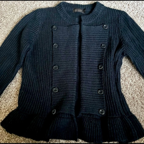The Limited Sweaters - The limited black sweater with ruffle bottom